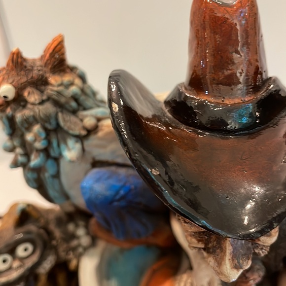 Vintage 94 Shade Tree Creations Handcrafted Cowboy Cat Plumb in Trouble Decor - Picture 10 of 11